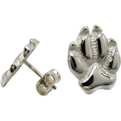 Strieborne Tlapky Labka L veľká pes strieborné náušnice 286