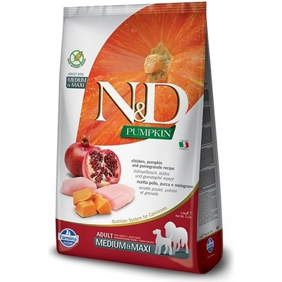 N&D GF Adult Medium & Maxi Tekvica,Kura & Granát Jablko 12 kg
