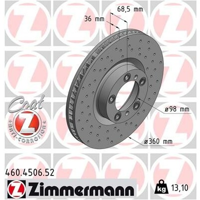 Brzdový kotúč ZIMMERMANN 460.4506.52 (460450652)