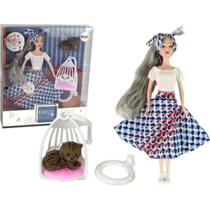 LEAN Toys Кукла Lean Toys - Emily, с котка и люлка, 30 cm (13910)