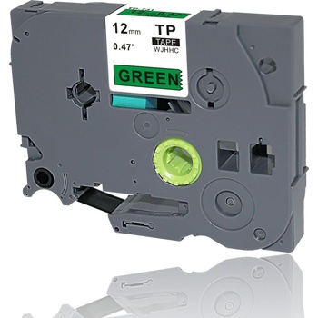 Pro Brother Brother TZe-V731, 12mm x 5, 5m, черен печат / зелен фон, винил, съвместима лента (TZe-V731)