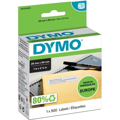 Dymo S0722520 - štítky pro zpáteční adresu 54 mm x 25 mm, bílé, 500 ks