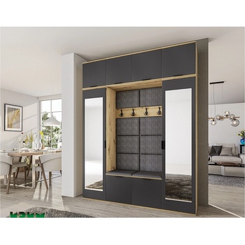 ИРИМ Модулно портманто Сити 4085 графит / дъб артизан