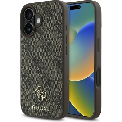 GUESS PU 4G Small Metal Logo MagSafe Задна обвивка за iPhone 16 Plus Brown Guess | Kafyav | МЪЖЕ | UNI