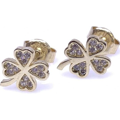 Jan Kos jewellery zlaté náušnice čtyřlístek 59638682