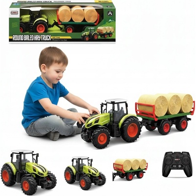 Dálkově ovládaný traktor Coil se slámou