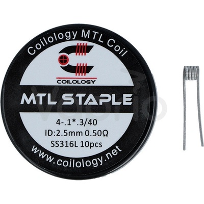 Coilology predmotané špirálky MTL Staple SS316L 0,5ohm