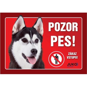 Juko Plastová tabuľa Pozor Pes Malamut 21 x 14,7 cm