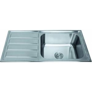 Inter Ceramic Кухненска мивка ick10050l tampico - неръждаема алпака с ляв плот (ick10050l tampico) Мивка за вграждане