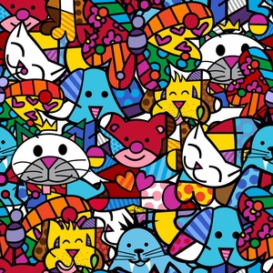 Bluebird Puzzle - Puzzle Romero Britto: Best Friends - 1 000 piese
