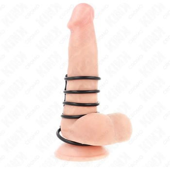 Силиконови рингове с кожена каишка, 5 броя - Kink Penis Rings (D-241272)
