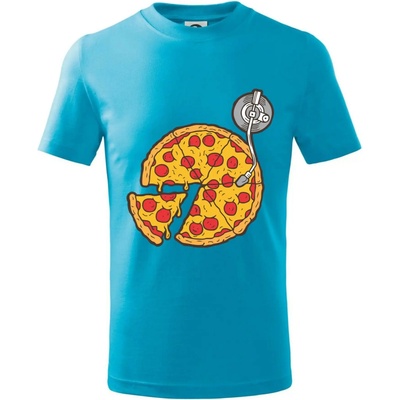 Pizza DJ tričko detské svetlý tyrkys