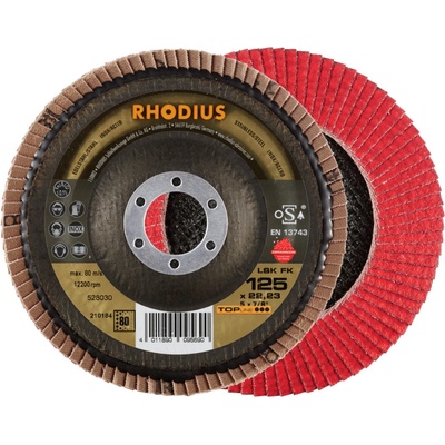 RHODIUS Lamelový brusný kotouč LSK FK 125 x 22,23 P80 TOPline 210184