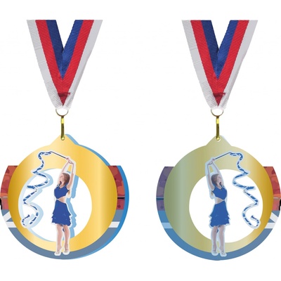 Akrylátová medaile Gymnastika stuha Zlatá