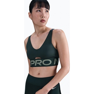 Nike Спортен сутиен Nike Pro Indy Plunge seaweed/clay green/white
