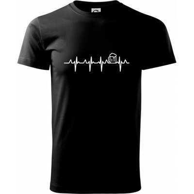 EKG pivo pánske tričko čierne