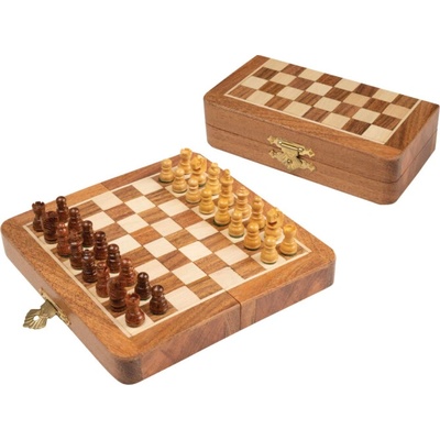 Philos Mini cestovní šachy, dřevěné v boxu, pole 12 mm, skládací, magnetické - 2719