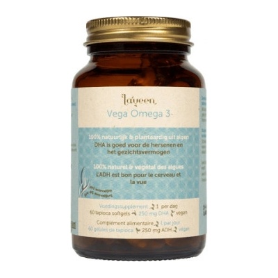 Laveen Vega Omega-3 DHA rastlinného pôvodu 60 tapiokových gélových kapsúl
