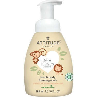 Attitude Baby Leaves Pear Nectar umývacia pena 2 v 1 pre deti 295 ml