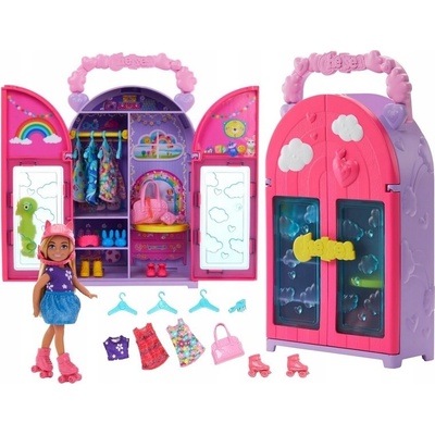Barbie Šatní skříň Chelsea Set + Panenka oblečky a doplňky HXN03