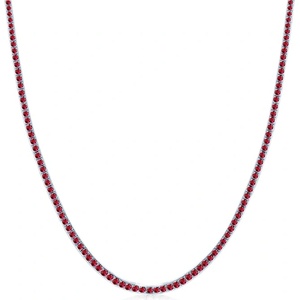 SAVICKI Тенис колие, бяло злато 585, рубини 4, 950К, 2, 5 мм 40 см