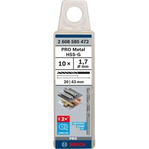 Bosch - Комплект свредла за метал, 1, 7 × 43 мм, 10 бр. 2608585472 (2608585472)