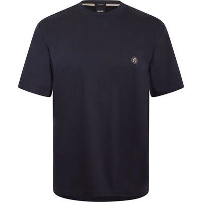 Boss Тениска Boss Mens BOSS BLACK Taut Minimalist Design T-Shirt with Logo Detail - Dark Blue