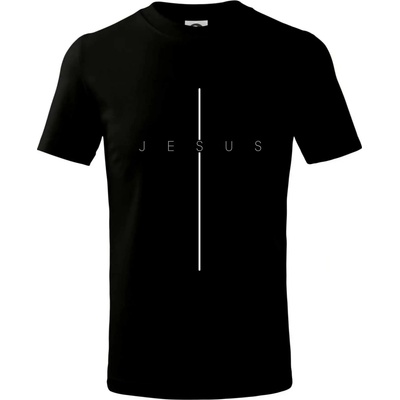 Jesus nápis v kříži tričko dětské bavlněné černá