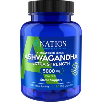 NATIOS Ashwagandha Extract, 5000 mg, Extra Strength, 90 vegánskych kapsúl