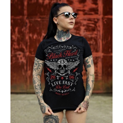 Black heart дамска тениска с щампа BLACK HEART - LIVE FAST - Black - 25861