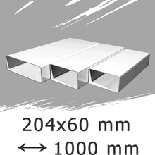 Mikawi Ploché ventilačné potrubie 204x60 dĺžka 1000 mm 59-0158