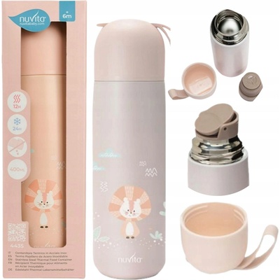 Nuvita Termoska se silikonovým držákem English Rose slon 400 ml