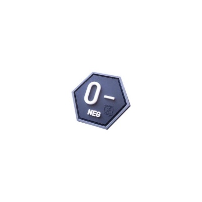 JACKETS TO GO Nášivka hexagon krev 0 NEG plast ČERNÁ SWAT