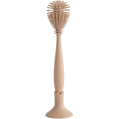 Mushie silikónová kefka na čistenie fliaš natural