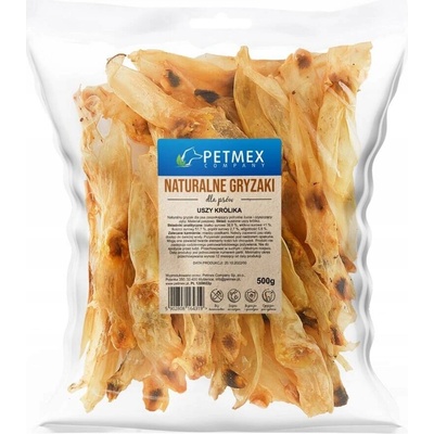 PETMEX pamlsek přírodní žvýkací sušené králičí uši 500 g