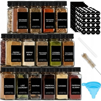 Cadro Zavařovací Sklenička na koření skleněná černá 120 ml x 24 ks