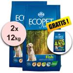 FARMINA MO P ECOPET N dog FISH MEDIUM 2 x 12 кг + 4 кг БЕЗПЛАТНО