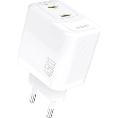 Dudao A28PEU мрежово зарядно устройство с 2 Type-C порта, 45 W, PD бързо зареждане, БЯЛО GP-190619 (GP-190619)