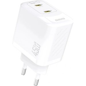 Dudao A28PEU мрежово зарядно устройство с 2 Type-C порта, 45 W, PD бързо зареждане, БЯЛО GP-190619 (GP-190619)