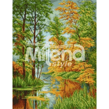 Milena Style Цветовете на есента - гоблен със схема конци dmc 1: 4