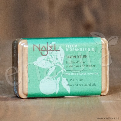 Najel mýdlo Aleppo obohacené extraktem z BIO pomerančových květů 100 g