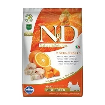 N&D Grain Free Pumpkin DOG Adult Mini Codfish & Orange 7 kg