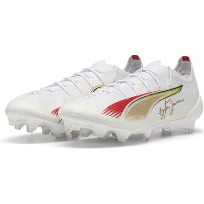 PUMA Мъжки футболни бутонки Puma Ultra Ultimate Firm Ground Football Boots Mens - White/Gold/Red