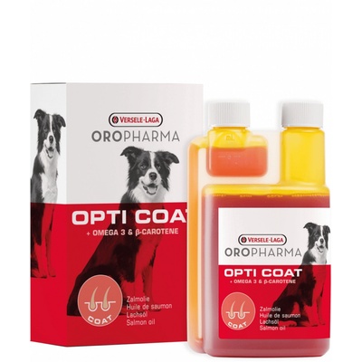 Versele-Laga Versele Laga - Oropharma Opti Coat - продукт с високо съдържание на сьомгово масло и В-каротин за лъскава козина и здрава кожа 250 мл