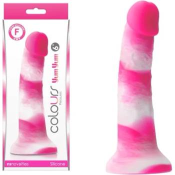Image 1 of Пенис дилдо от силикон, розово-бяло, 17, 7см. - Colours Yum Yum (NSTOYS0863)