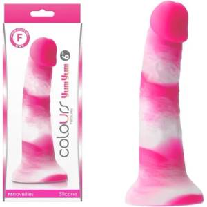  Пенис дилдо от силикон, розово-бяло, 17, 7см. - Colours Yum Yum (NSTOYS0863)