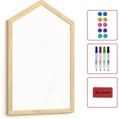 Allboards HMWHITE96D+MMG biela magnetická tabule - DOMEČEK 90 x 60 cm