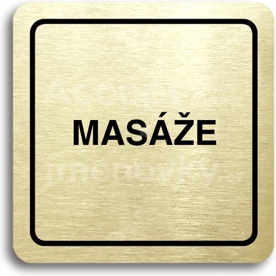 ACCEPT Piktogram masáže - zlatá tabulka - černý tisk