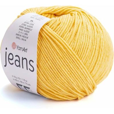 YarnArt Pletací / háčkovací příze JEANS 35 žlutá, jednobarevná, 50g/160m