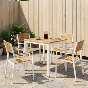 vidaXL Маса за вечеря в градината Бяло 60 x 60, 5 x 75 см (901755)